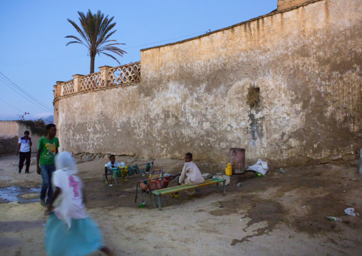 Children Doing Ablutions Before Going To The Mosque, Anseba, Keren, Eritrea