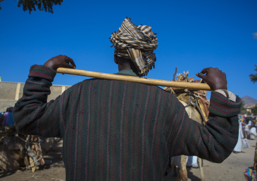 Man With A Stick At Monday Market, Anseba, Keren, Eritrea