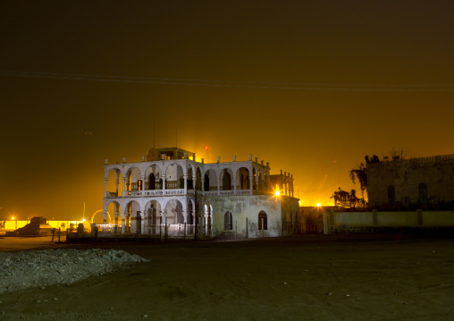Ruins Of The Former Banca D Italia At Night, Northern Red Sea, Massawa, Eritrea
