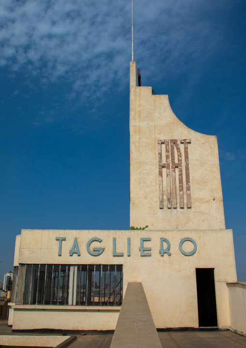 Futurist architecture of the FIAT tagliero service station built in 1938, Central region, Asmara, Eritrea