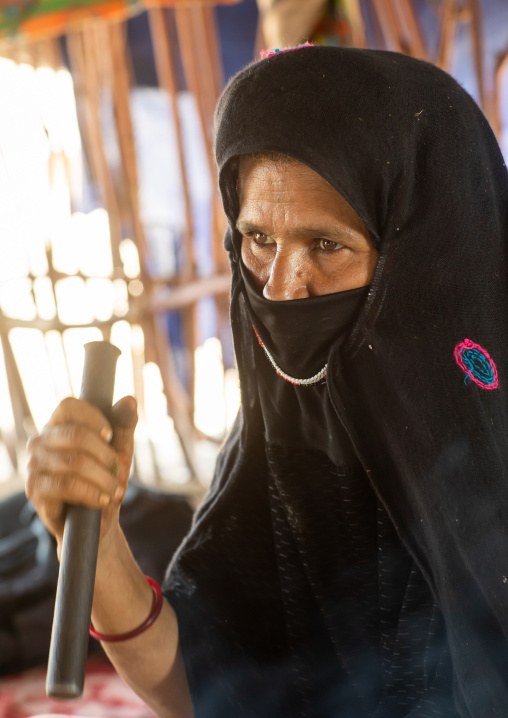 Portrait of a veiled Rashaida tribe woman, Northern Red Sea, Massawa, Eritrea