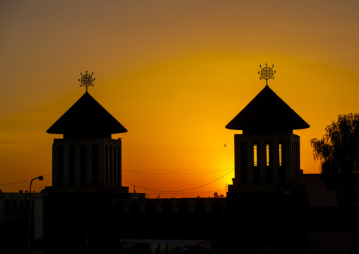 Sunset Over Enda Mariam Orthodox Cathedral, Asmara Eritrea, Central region, Asmara, Eritrea