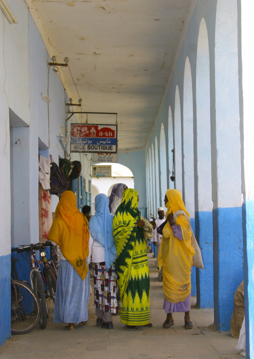 Women Chatting Under Arcades, Keren, Eritrea