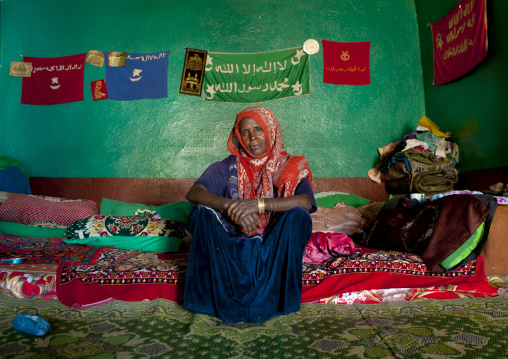 Portrait Of A Harari Woman Inside Her House, Harar, Ethiopia