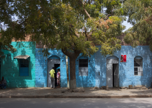Blue Painted Building In Dire Dawa Street, Ethiopia
