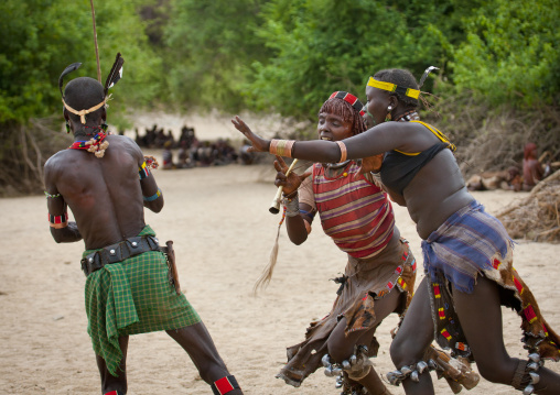 Whipping Of A Hamer Woman During Bull Leaping Ceremony, Omo Valley, Ethiopia