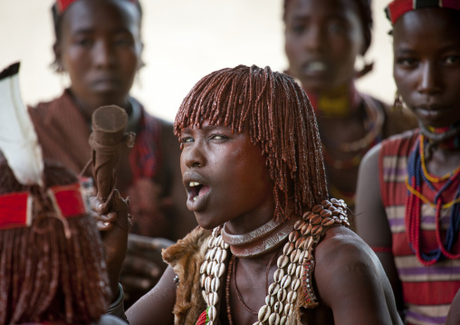 Hamer Tribe Celebrating Bull Jumping Ceremony, Omo Valley, Ethiopia