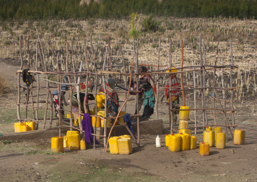 Women Pumping At Water Well In Dire Dawa, Ethiopia