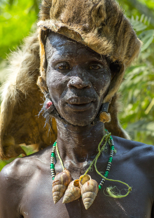 Mr Umot Abula From Anuak Tribe In Traditional Clothing, Gambela, Ethiopia