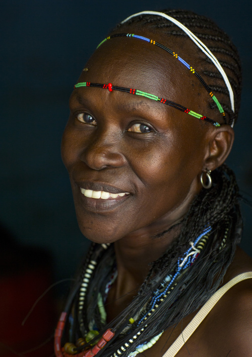 Woman From Anuak Tribe In Traditional Clothing, Gambela, Ethiopia