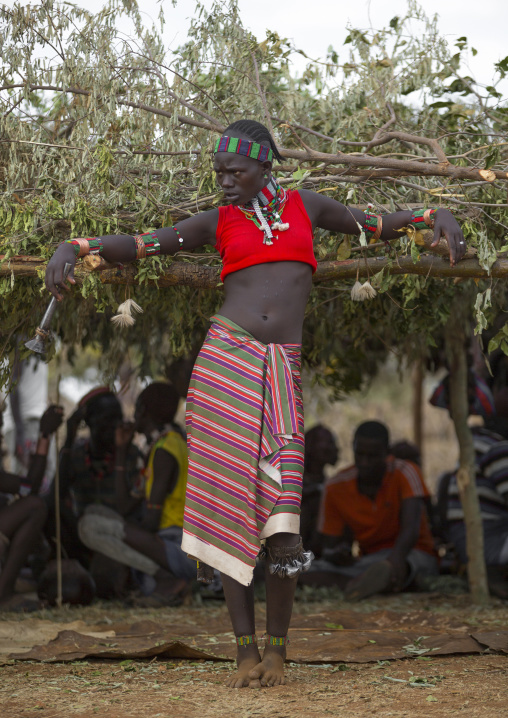 Bashada Tribe Woman During A Bull Jumping Ceremony, Dimeka, Omo Valley, Ethiopia