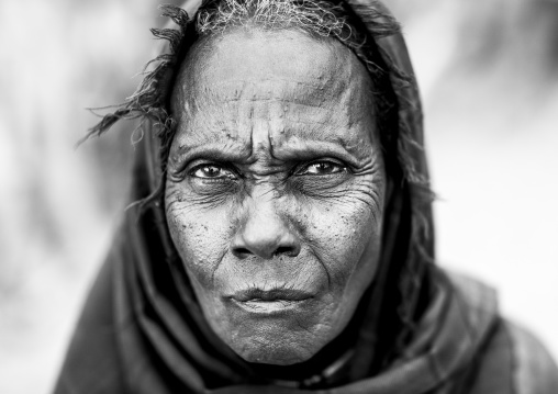 Close Up Face Of Elderly Erbore Tribe Woman, Omo Valley, Ethiopia