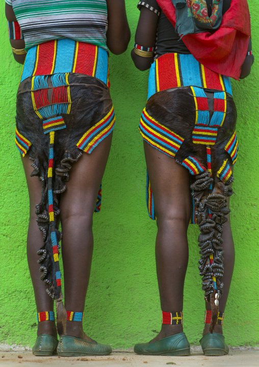 Bana Tribe Girls With Traditional Clothes, Key Afer, Omo Valley, Ethiopia