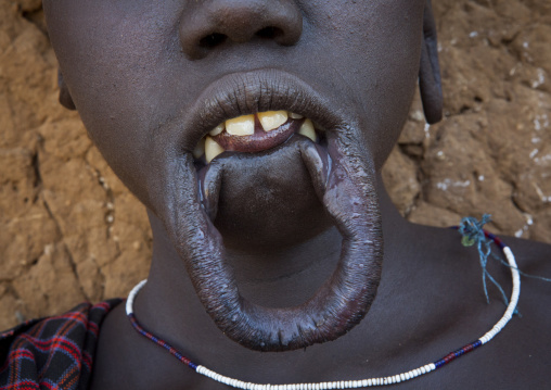 Mursi Tribe Woman Without Lip Plate, Hail Wuha Village, Ethiopia