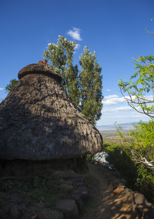 Konso Tribe Traditional Houses With Pots On The Top, Konso, Omo Valley, Ethiopia