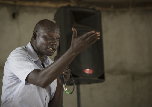 Preacher During A Catholic Sunday Church Service, Gambela, Ethiopia