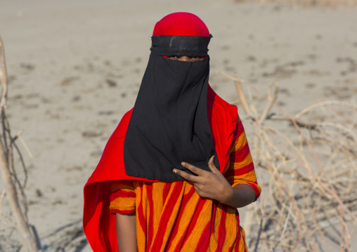 Afar Tribe Woman Wearing A Burqa, Assayta, Ethiopia