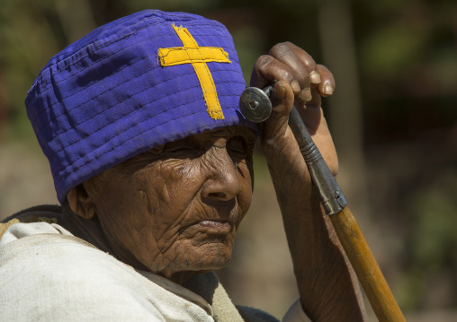 Ethiopian Orthodox Woman Celebrating The Timkat Epiphany Festival, Lalibela, Ethiopia