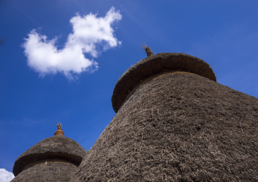 Konso Tribe Traditional Houses With Pots On The Top, Konso, Omo Valley, Ethiopia
