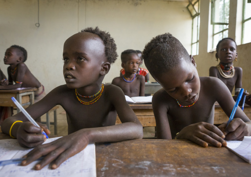 Hamer Tribe Kids In A School, Turmi, Omo Valley, Ethiopia