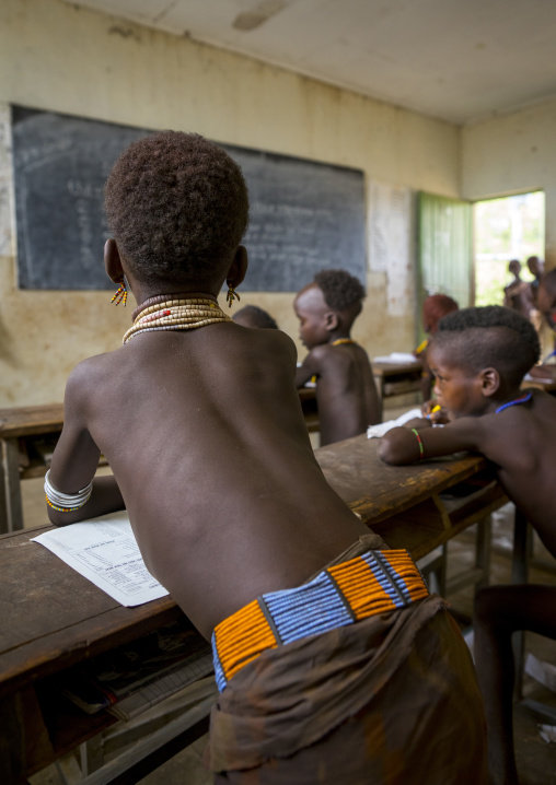 Hamer Tribe Kids In A School, Turmi, Omo Valley, Ethiopia