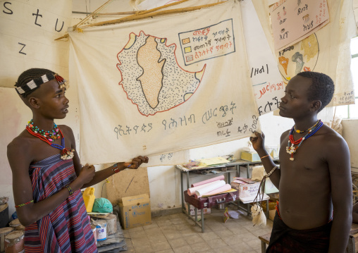 Hamer Tribe Kids In A School, Turmi, Omo Valley, Ethiopia