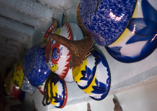 Enamel Plates Inside An Harari House, Harar, Ethiopia