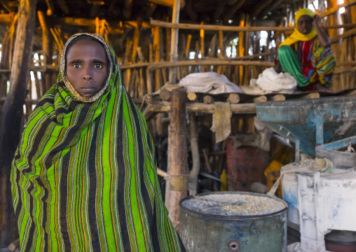 Afar People Inside A Mill, Afambo, Ethiopia