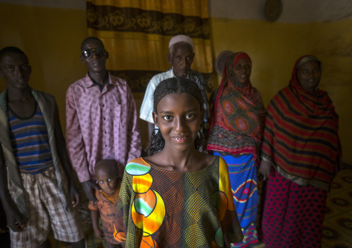 Fatouma Mahammed From Afar Tribe With Her Family, Afambo, Ethiopia