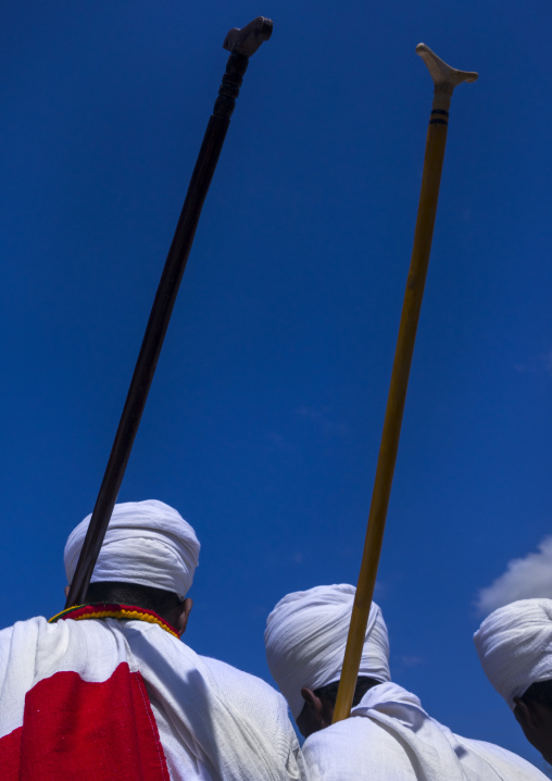 Ethiopian Orthodox Priests Celebrating The Colorful Timkat Epiphany Festival, Lalibela, Ethiopia