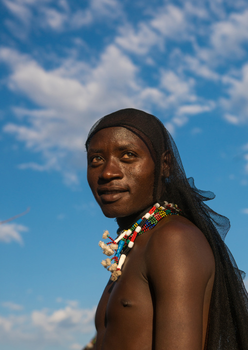 Hamer tribe whipper during a bull jumping ceremony, Omo valley, Turmi, Ethiopia