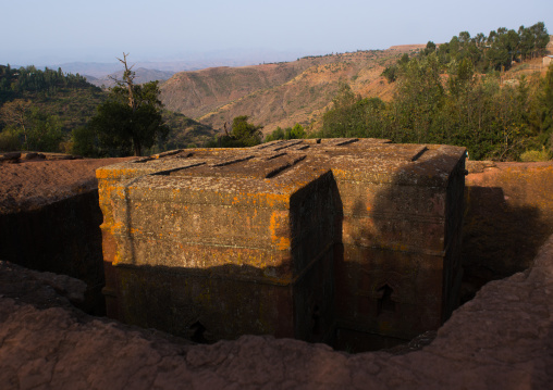 Monolithic rock-cut church of bete giyorgis saint george, Amhara region, Lalibela, Ethiopia