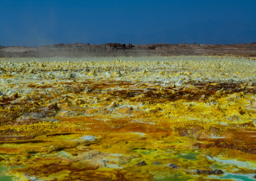 The colorful volcanic landscape of dallol in the danakil depression, Afar region, Dallol, Ethiopia
