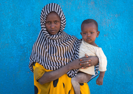 Afar tribe woman with her child, Afar region, Semera, Ethiopia