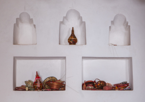 Niched wall in a traditionnal house in harar, Harari region, Harar, Ethiopia