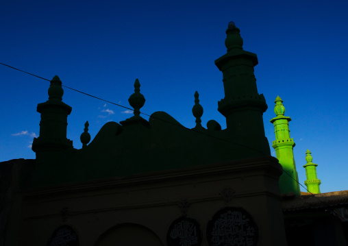 Minarets of a mosque in the old town, Harari region, Harar, Ethiopia