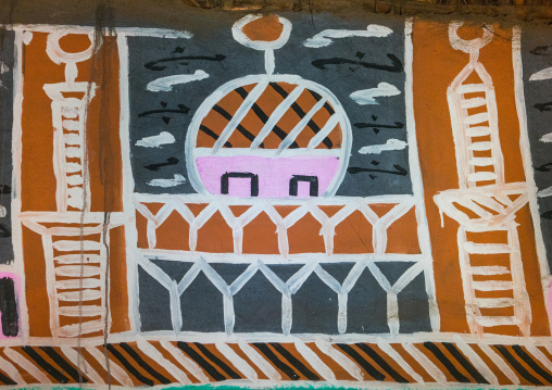 Ethiopia, Kembata, Alaba Kuito, mosque on a painted house