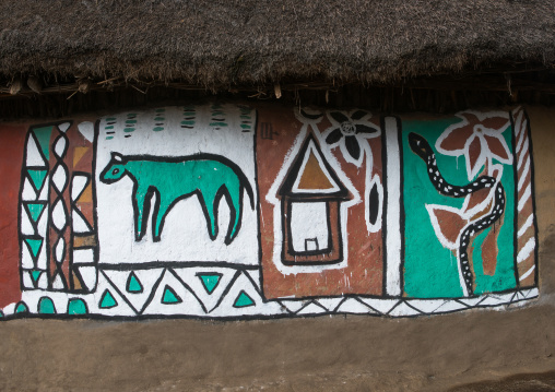 Ethiopia, Kembata, Alaba Kuito, detail of a painted house