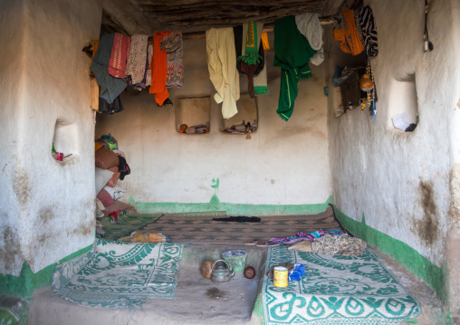 Traditional Argoba stone house main room, Harari Region, Koremi, Ethiopia
