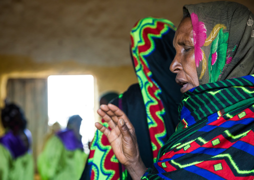 Borana women during sunday church service, Oromia, Yabelo, Ethiopia