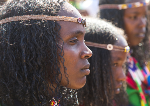 Borana tribe virgin girls during the Gada system ceremony, Oromia, Yabelo, Ethiopia