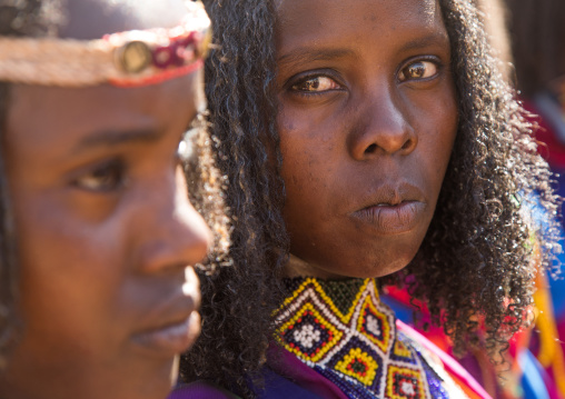 Borana tribe virgin girls during the Gada system ceremony, Oromia, Yabelo, Ethiopia