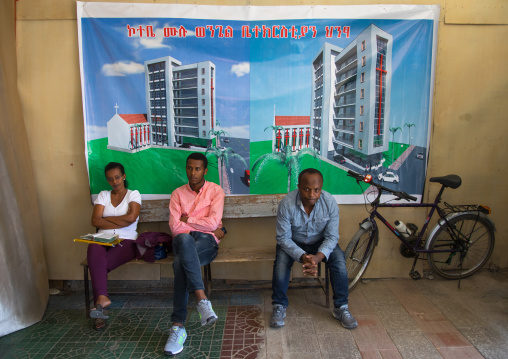 Billboard depicting a future church to be built, Addis Ababa region, Addis Ababa, Ethiopia