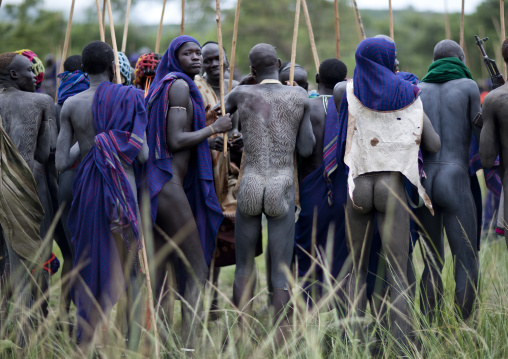 Donga stick fighting in Suri tribe, Tulgit, Omo valley, Ethiopia