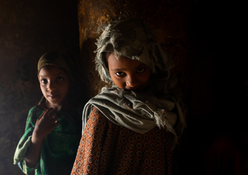 Oromo pilgrim girls inside the shrine of sufi Sheikh Hussein , Oromia, Sheik Hussein, Ethiopia