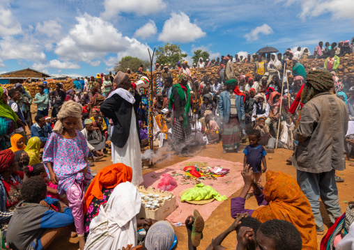 Oromo pilgrims in the shrine of sufi Sheikh Hussein , Oromia, Sheik Hussein, Ethiopia