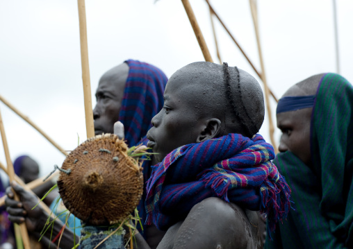 Donga stick fighting in Suri tribe, Tulgit, Omo valley, Ethiopia