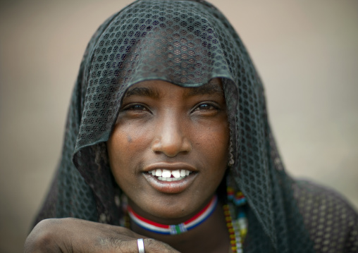 Miss Beride Wearing A Veil, Karrayyu Tribe, Ethiopia