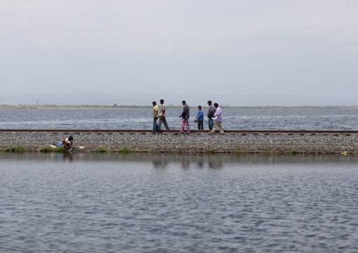 Karrayyu People On The Railway Between Djibouti And Addis Ababa On The Shores Of Metahara Lake, Ethiopia