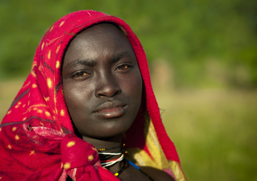 Veiled Surma Teenager, Turgit Village, Omo Valley, Ethiopia